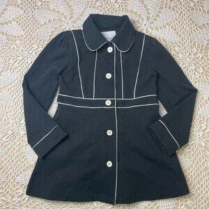 Janie and Jack Girls 5-6 Years Black Ponte Long Classic Jacket
